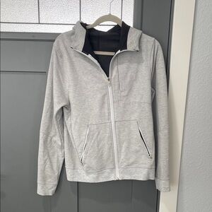 lululemon athletica Light Gray Zip-Up Hoodie with Black Lining